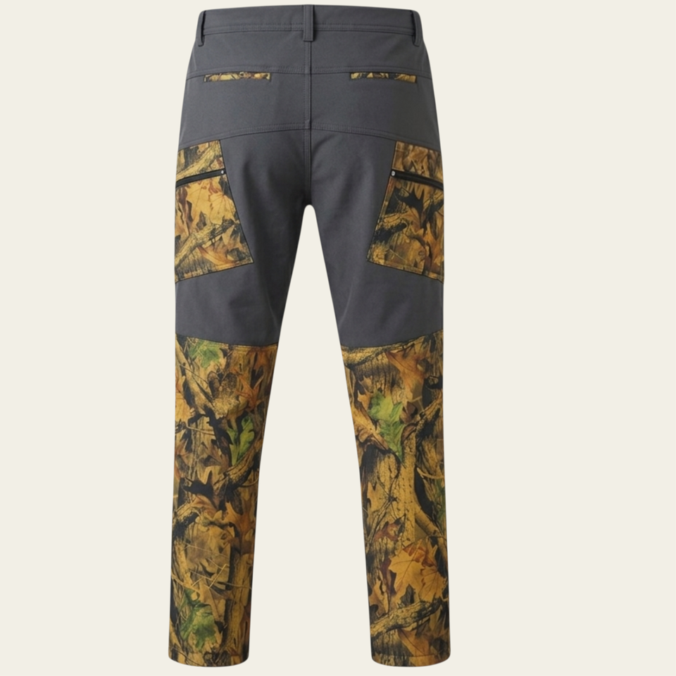 Siyah / Koyu Meşe Desen Softshell Pantolon