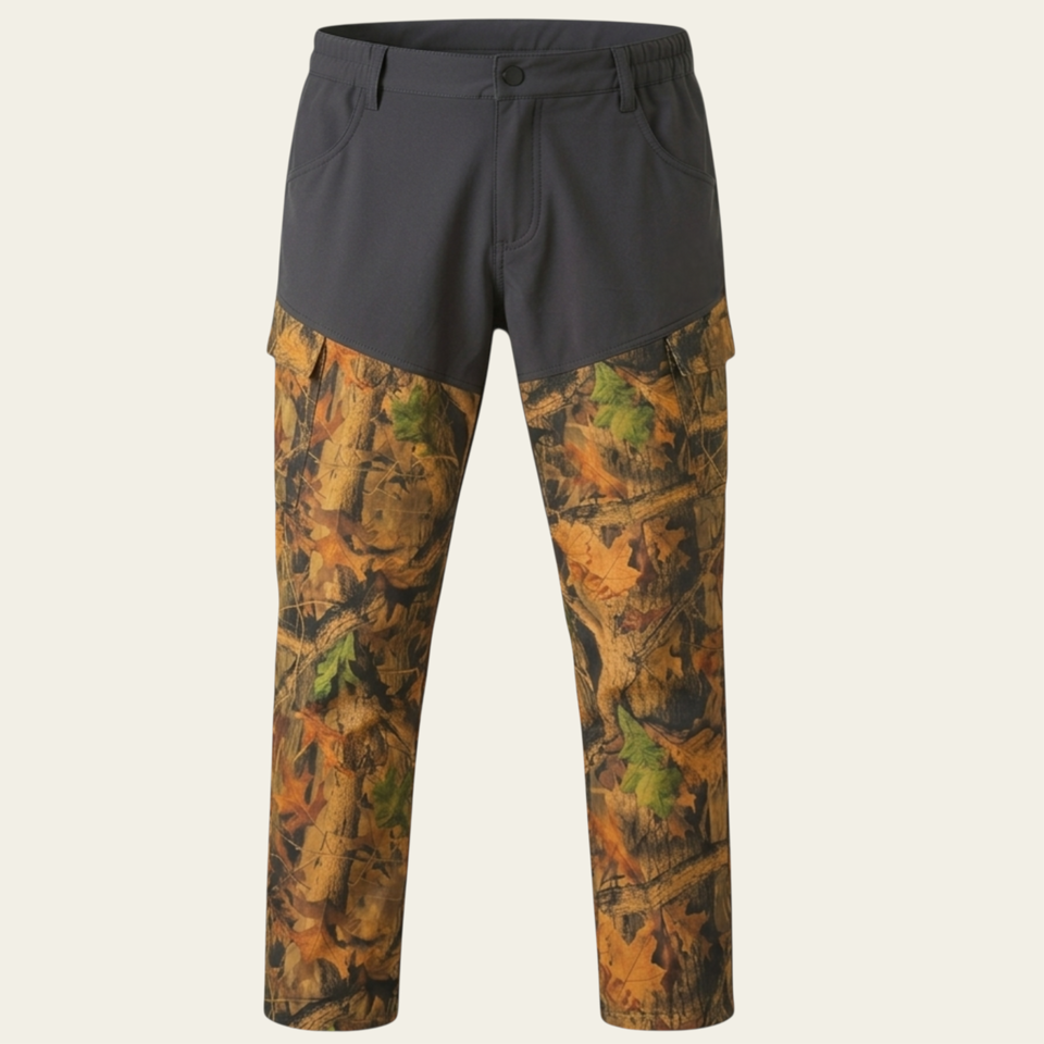 Siyah / Koyu Meşe Desen Softshell Pantolon