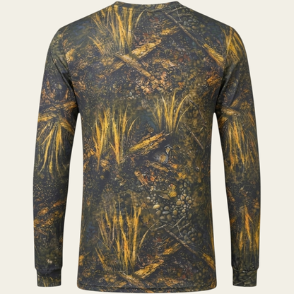 Koyu Saz Desen Uzun Kollu T-shirt