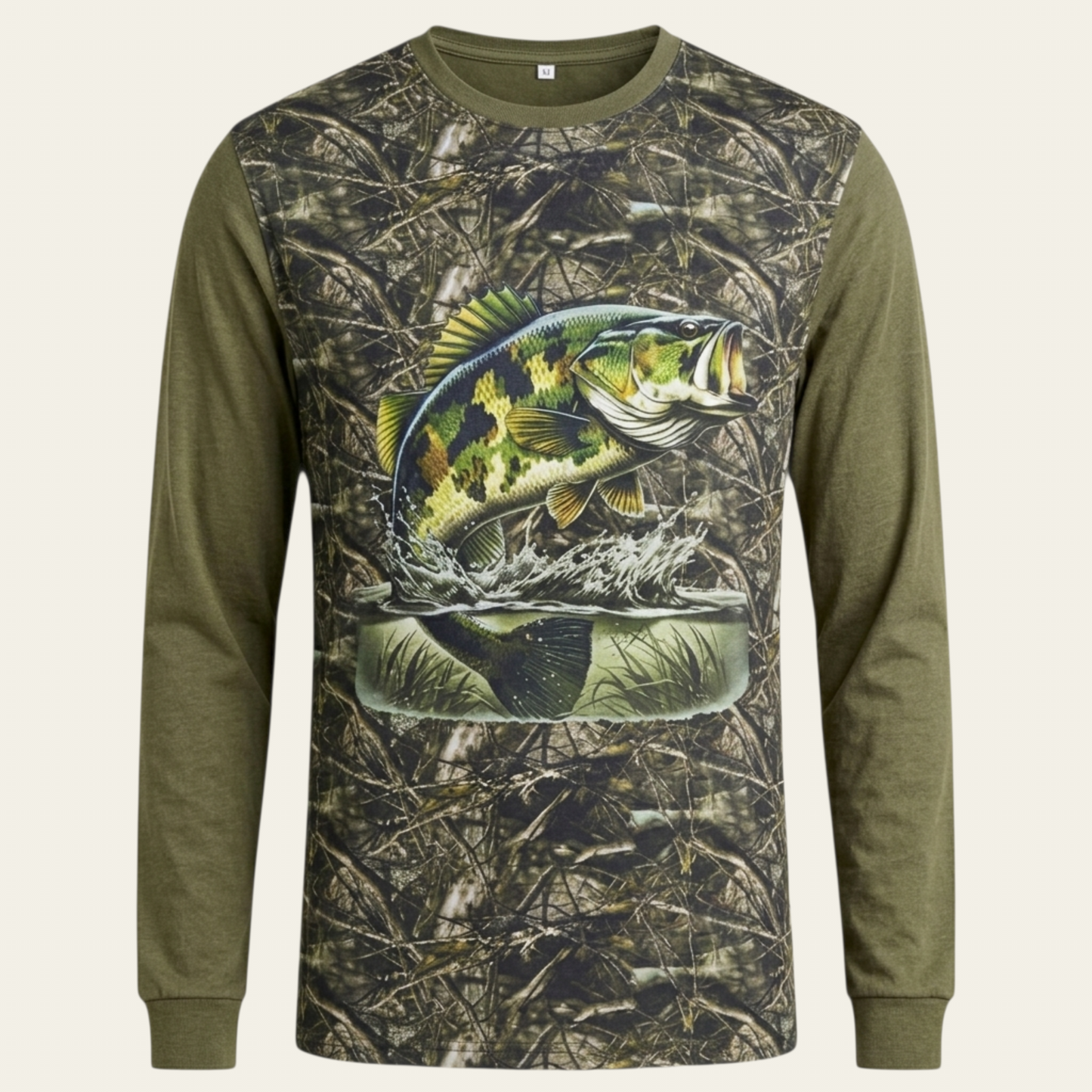 Balık Desenli Uzun Kollu T-shirt