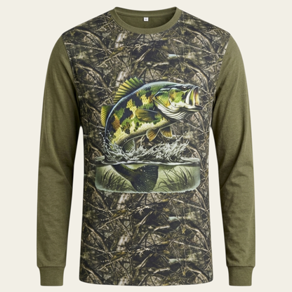 Balık Desenli Uzun Kollu T-shirt