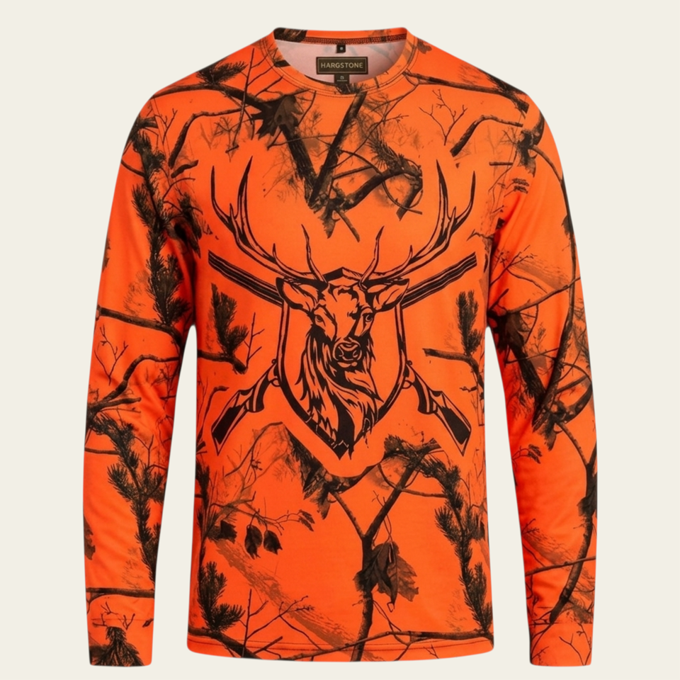 Geyik Desenli Neon Uzun Kollu T-shirt