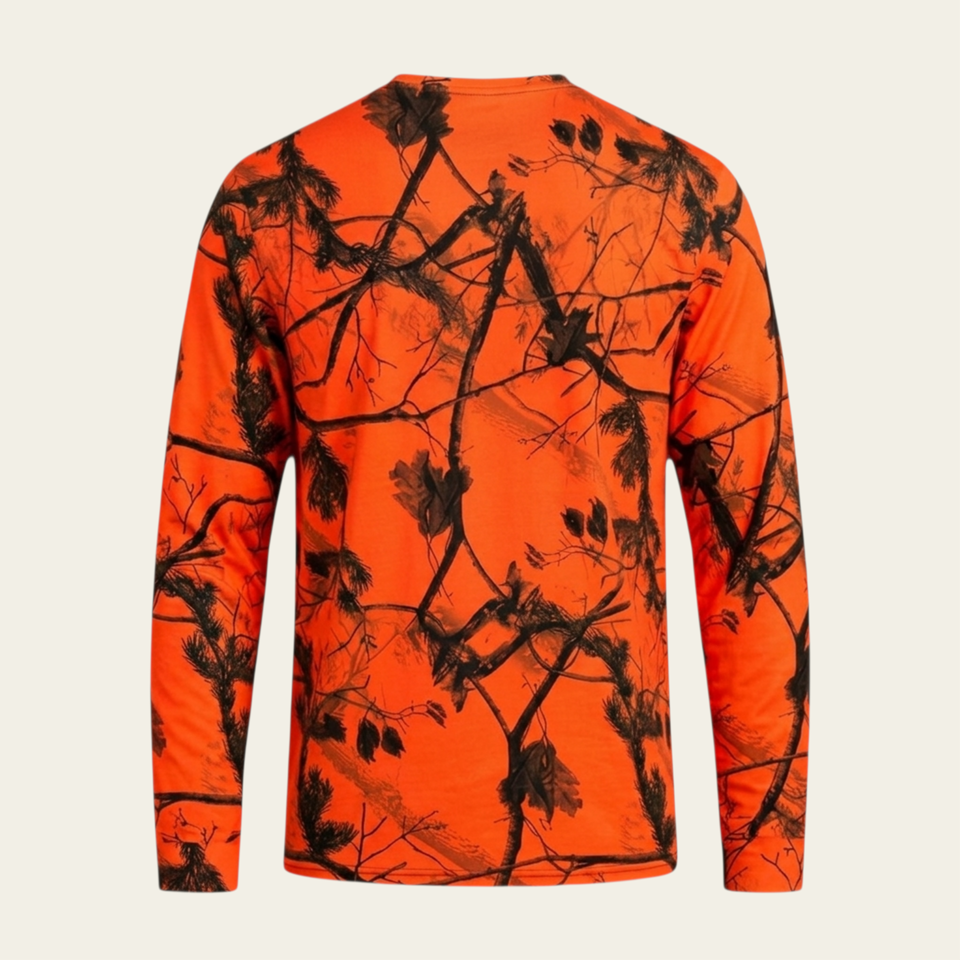 Geyik Desenli Neon Uzun Kollu T-shirt