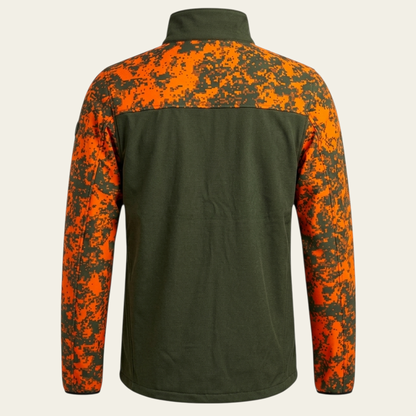Neon / Haki Kare Desen Softshell Ceket