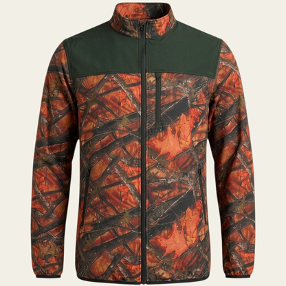 Neon / Haki Saz Desen Softshell Ceket