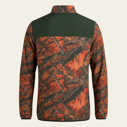Neon / Haki Saz Desen Softshell Ceket