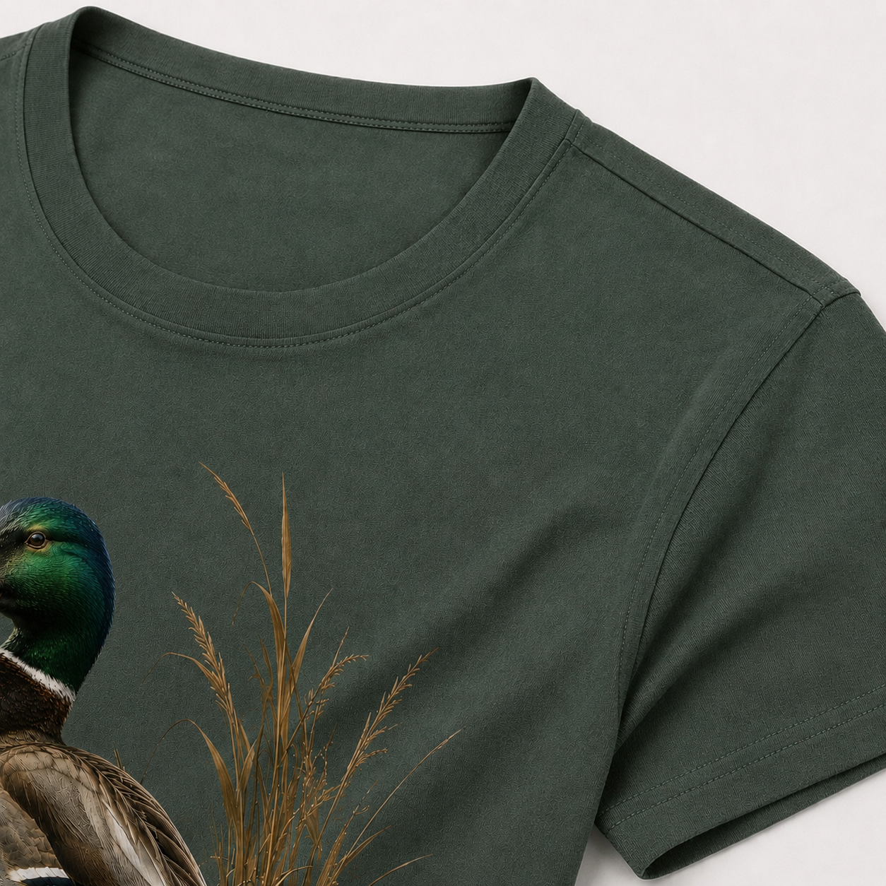 Hardstone Klasik Yeşilbaş Ördek Baskılı %100 Pamuk T-Shirt ürün detay görseli