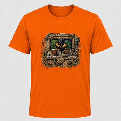 Hardstone Avcı Kulübesi Yeşilbaş Ördek Baskılı %100 Pamuklu T-Shirt