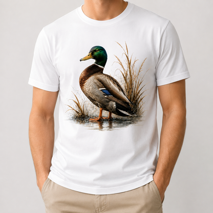Hardstone Klasik Yeşilbaş Ördek Baskılı %100 Pamuk T-Shirt