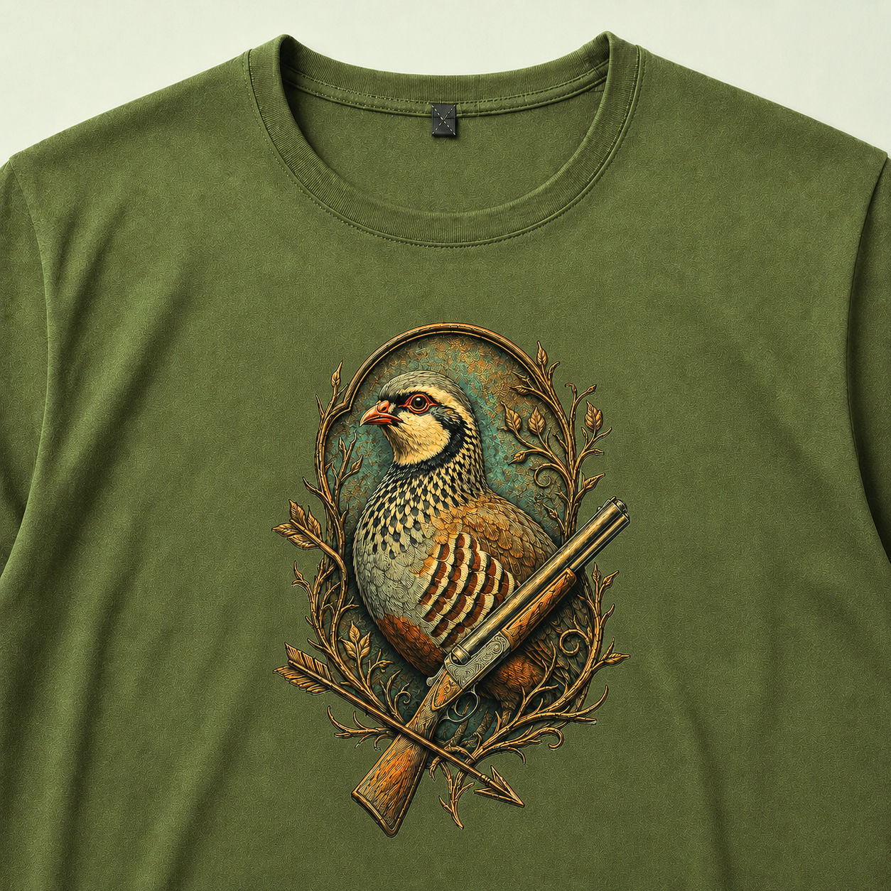 Hardstone Tüfekli Keklik Baskılı %100 Pamuk T-Shirt