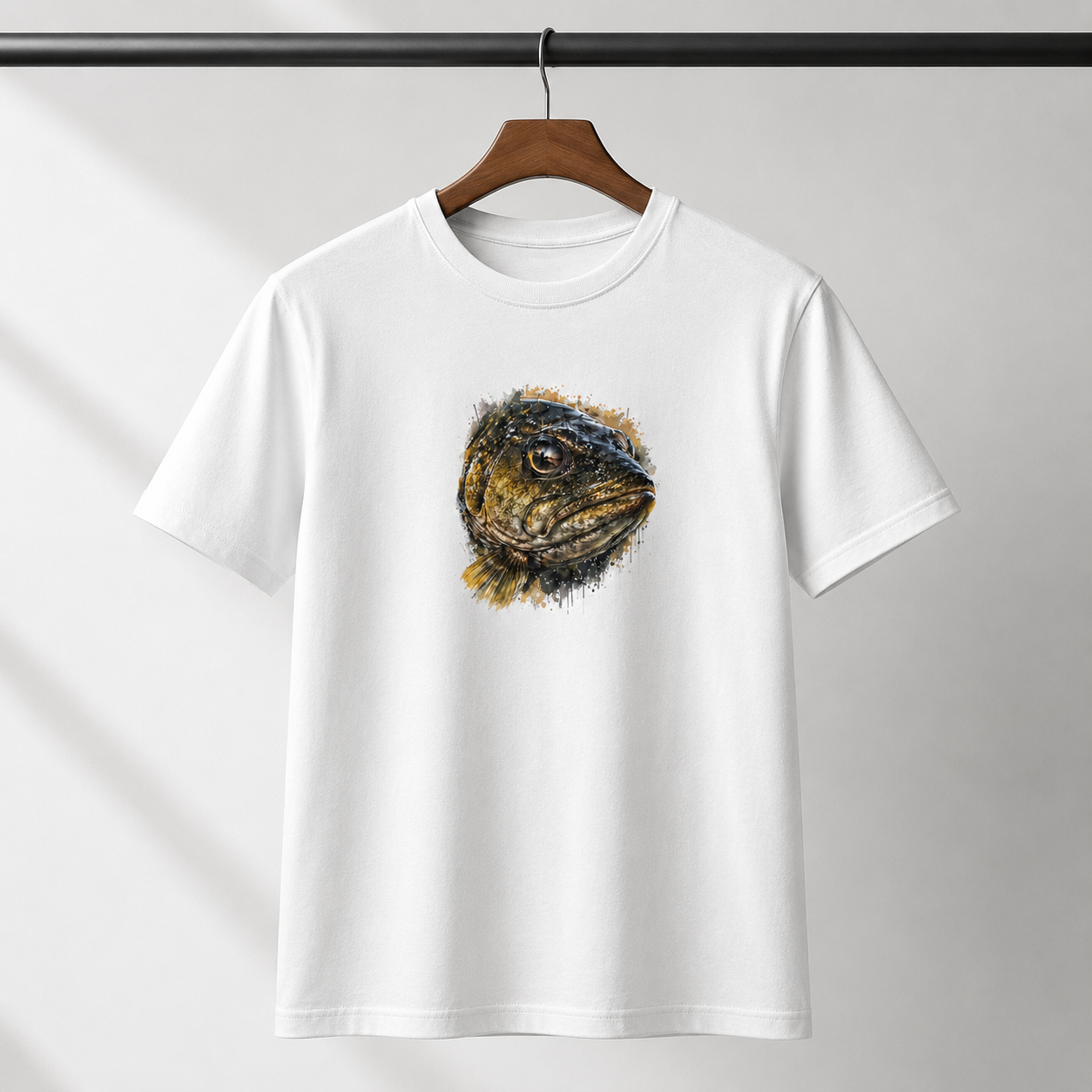 Hardstone Yırtıcı Balık Baskılı %100 Pamuk T-Shirt