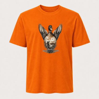 Hardstone Kanatlanan Yeşilbaş Ördek Baskılı %100 Pamuklu T-Shirt