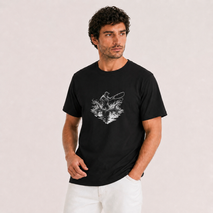 Hardstone At-Çek Balıkçı Baskılı %100 Pamuk T-Shirt