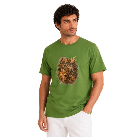 Hardstone 'Sonbahar Kamuflajı' Çulluk Kuşu %100 Pamuklu T-Shirt model üzerinde görünüm