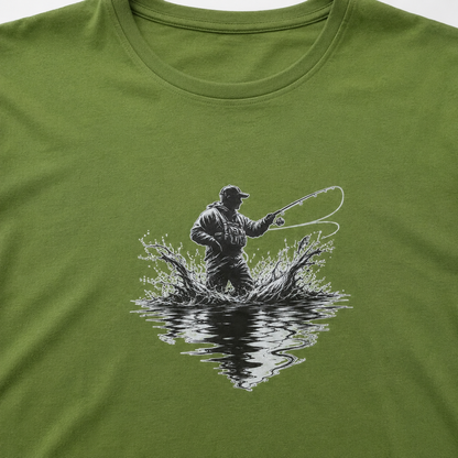 Hardstone At-Çek Balıkçı Baskılı %100 Pamuk T-Shirt model üzerinde görünüm
