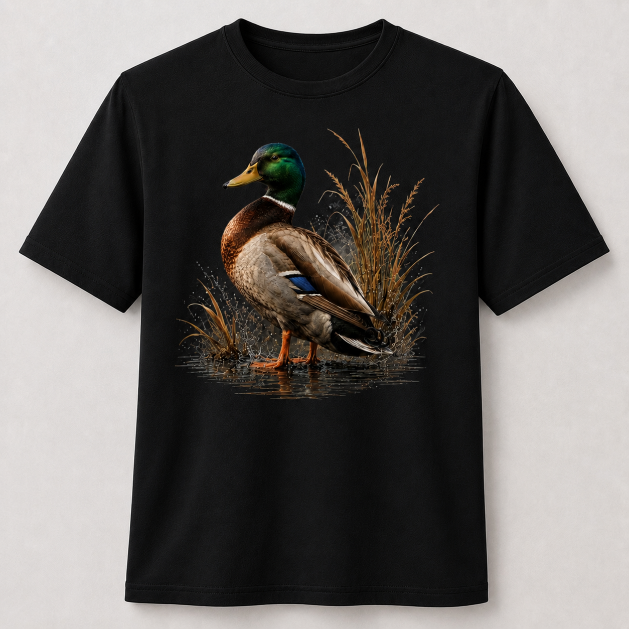 Hardstone Klasik Yeşilbaş Ördek Baskılı %100 Pamuk T-Shirt