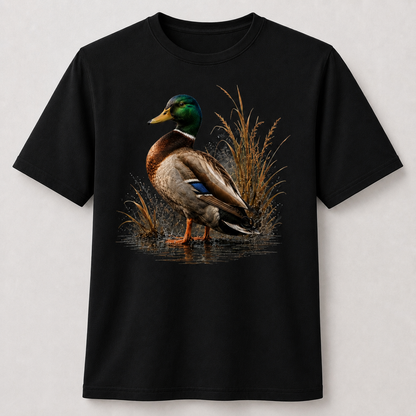 Hardstone Klasik Yeşilbaş Ördek Baskılı %100 Pamuk T-Shirt