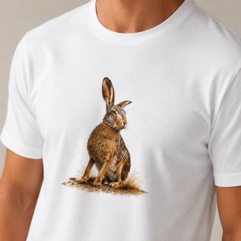 Hardstone Yabani Tavşan Baskılı %100 Pamuk T-Shirt