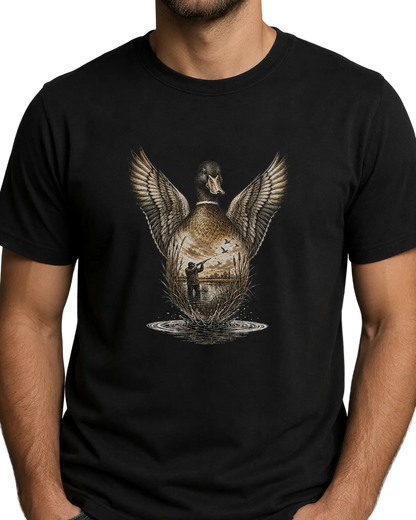 Hardstone Kanatlanan Yeşilbaş Ördek Baskılı %100 Pamuklu T-Shirt