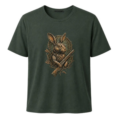 Hardstone Tüfekli Tavşan Baskılı %100 Pamuk T-Shirt ürün ana görseli