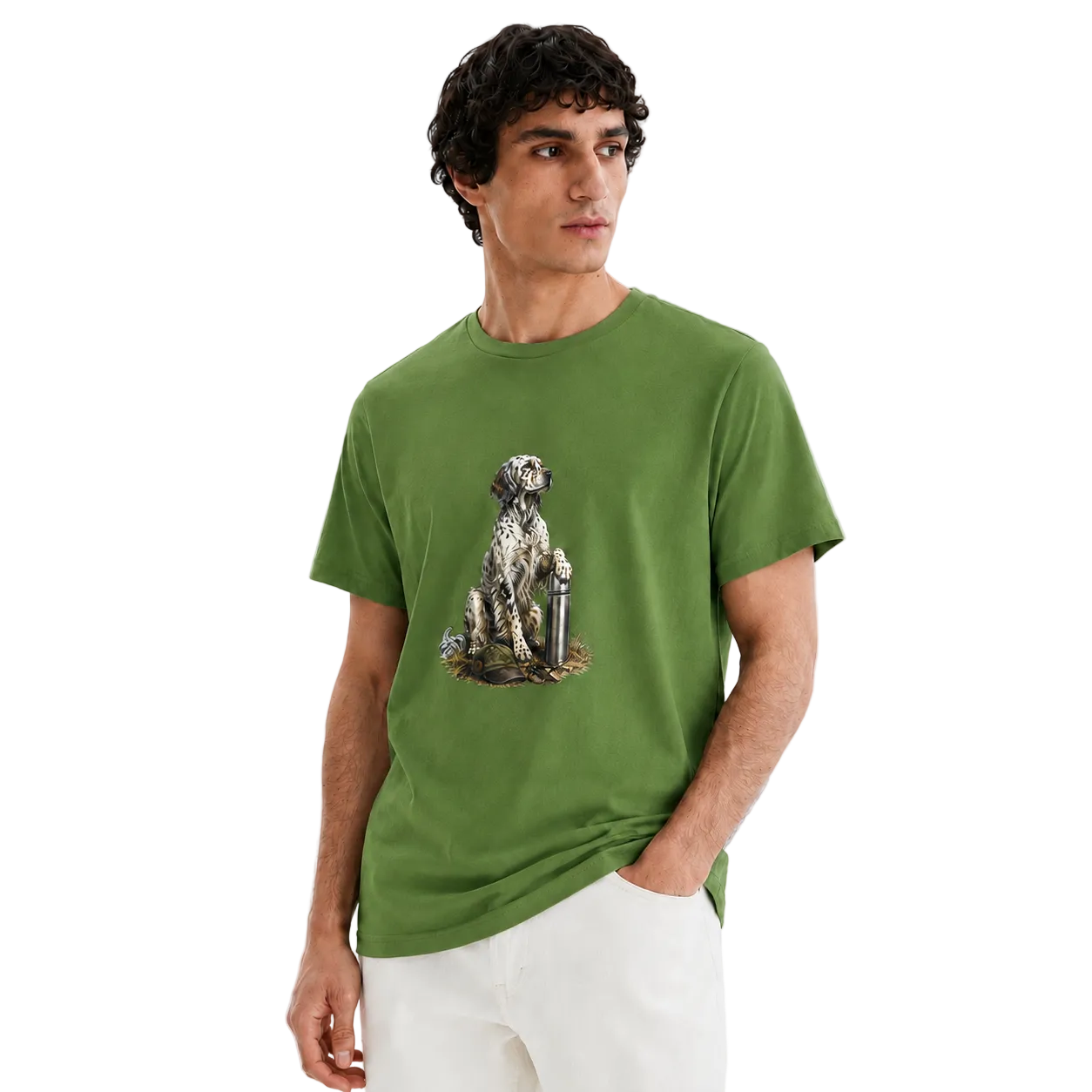 Hardstone Setter Baskılı %100 Pamuk T-Shirt model üzerinde görünüm