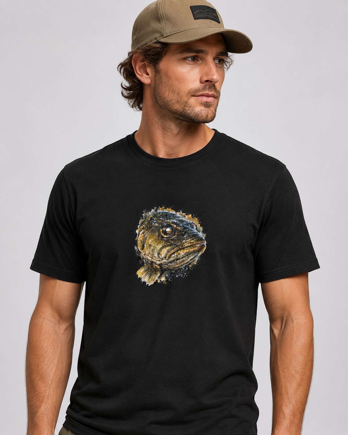 Hardstone Yırtıcı Balık Baskılı %100 Pamuk T-Shirt