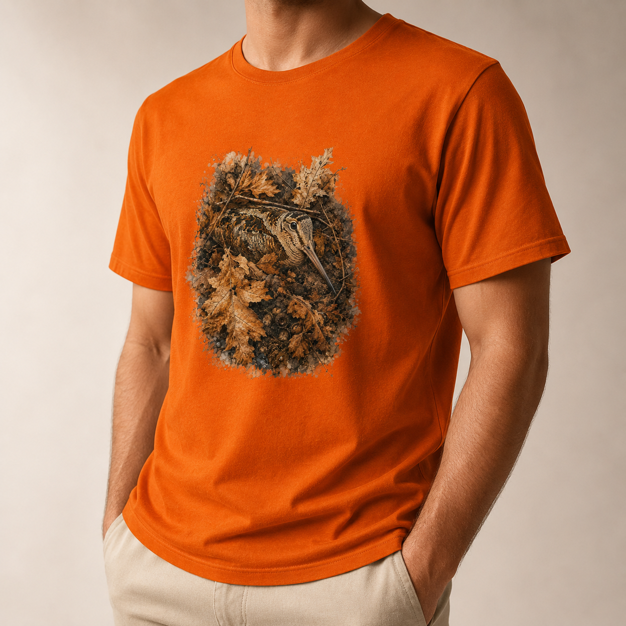 Hardstone 'Sonbahar Kamuflajı' Çulluk Kuşu %100 Pamuklu T-Shirt