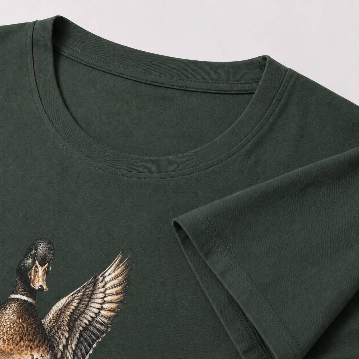 Hardstone Kanatlanan Yeşilbaş Ördek Baskılı %100 Pamuklu T-Shirt ürün detay görseli