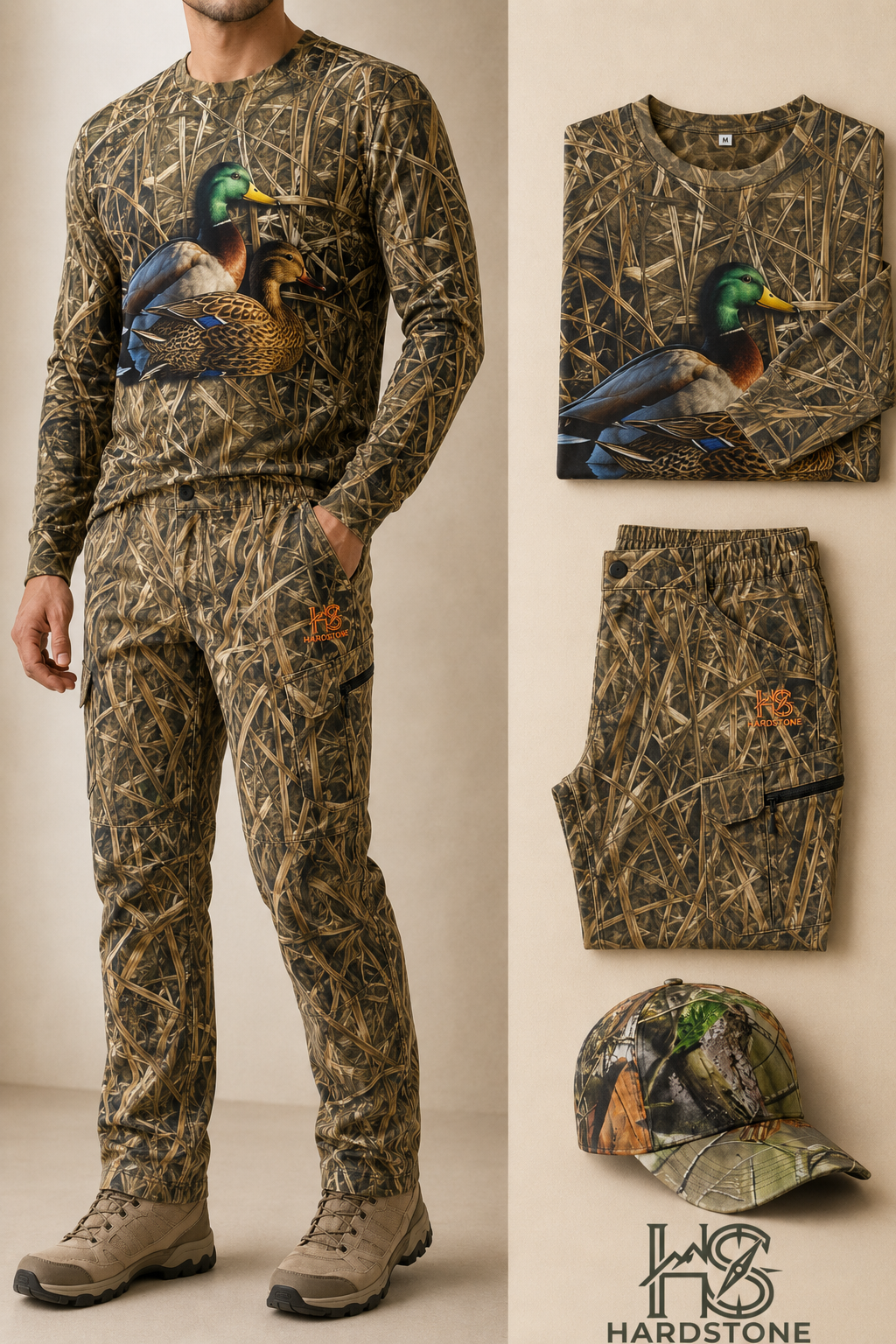 Hardstone Outdoor Ördek Figürlü Saz Desen Arazi Kombini