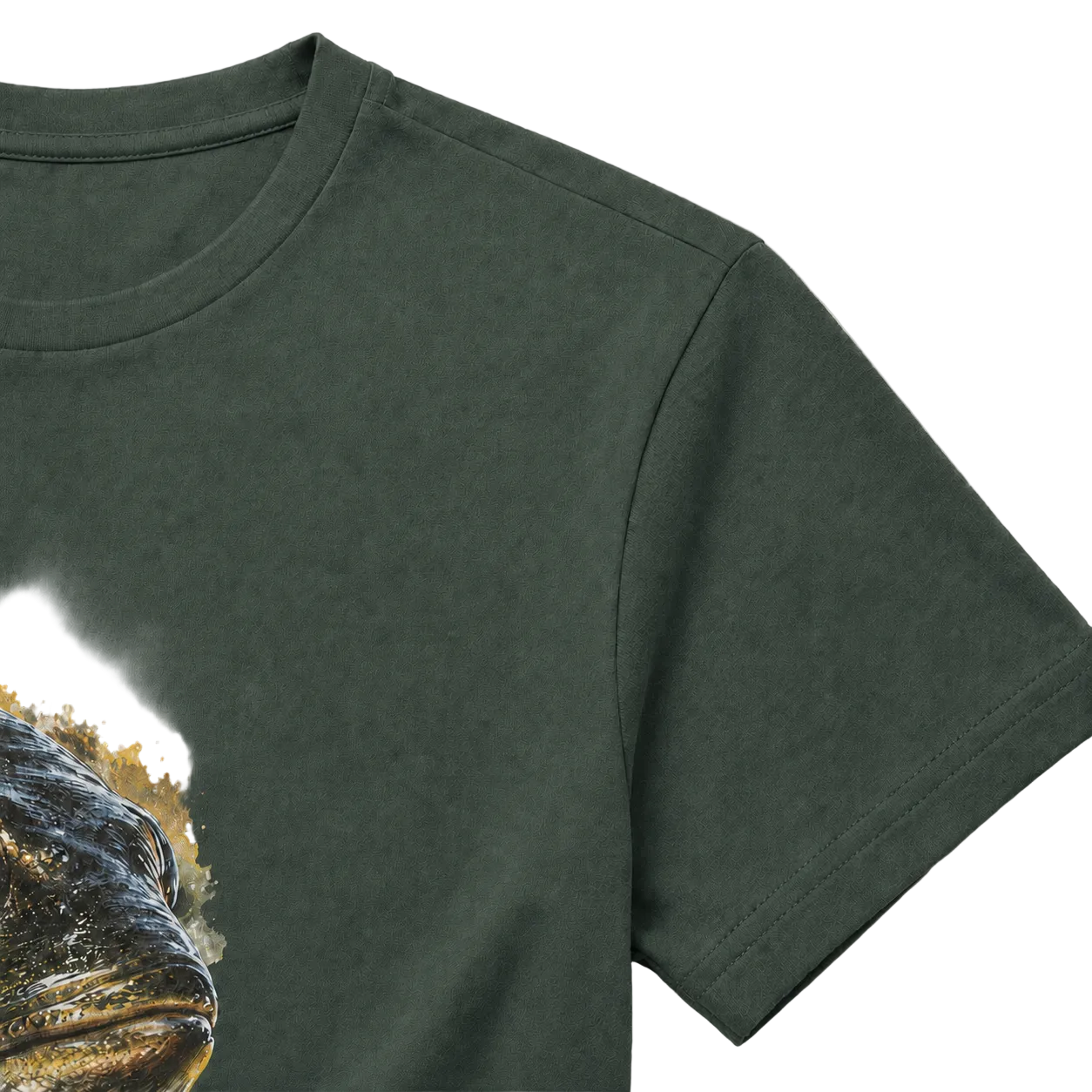 Hardstone Yırtıcı Balık Baskılı %100 Pamuk T-Shirt baskı ve kumaş detay görseli