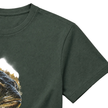 Hardstone Yırtıcı Balık Baskılı %100 Pamuk T-Shirt baskı ve kumaş detay görseli