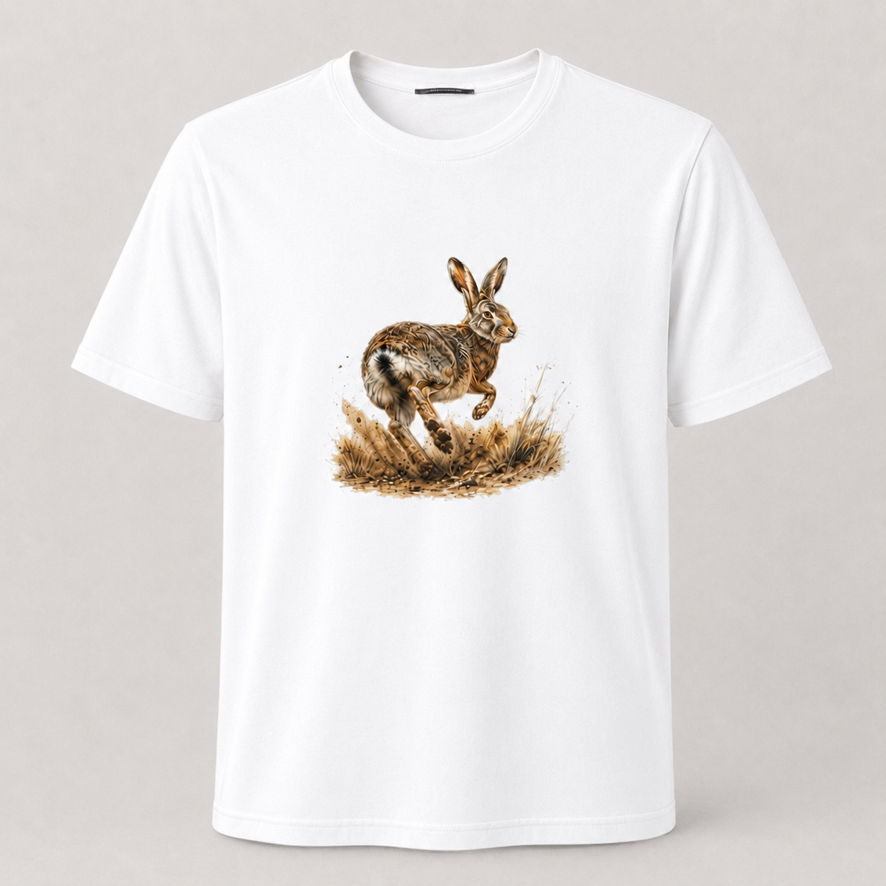 Hardstone Koşan Tavşan Baskılı %100 Pamuk T-Shirt