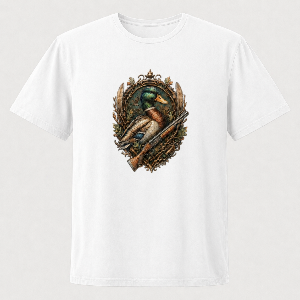 Hardstone Yeşilbaş Ördek Baskılı %100 Pamuk T-Shirt