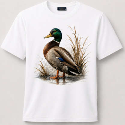 Hardstone Klasik Yeşilbaş Ördek Baskılı %100 Pamuk T-Shirt