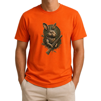 Hardstone Tüfekli Tavşan Baskılı %100 Pamuk T-Shirt