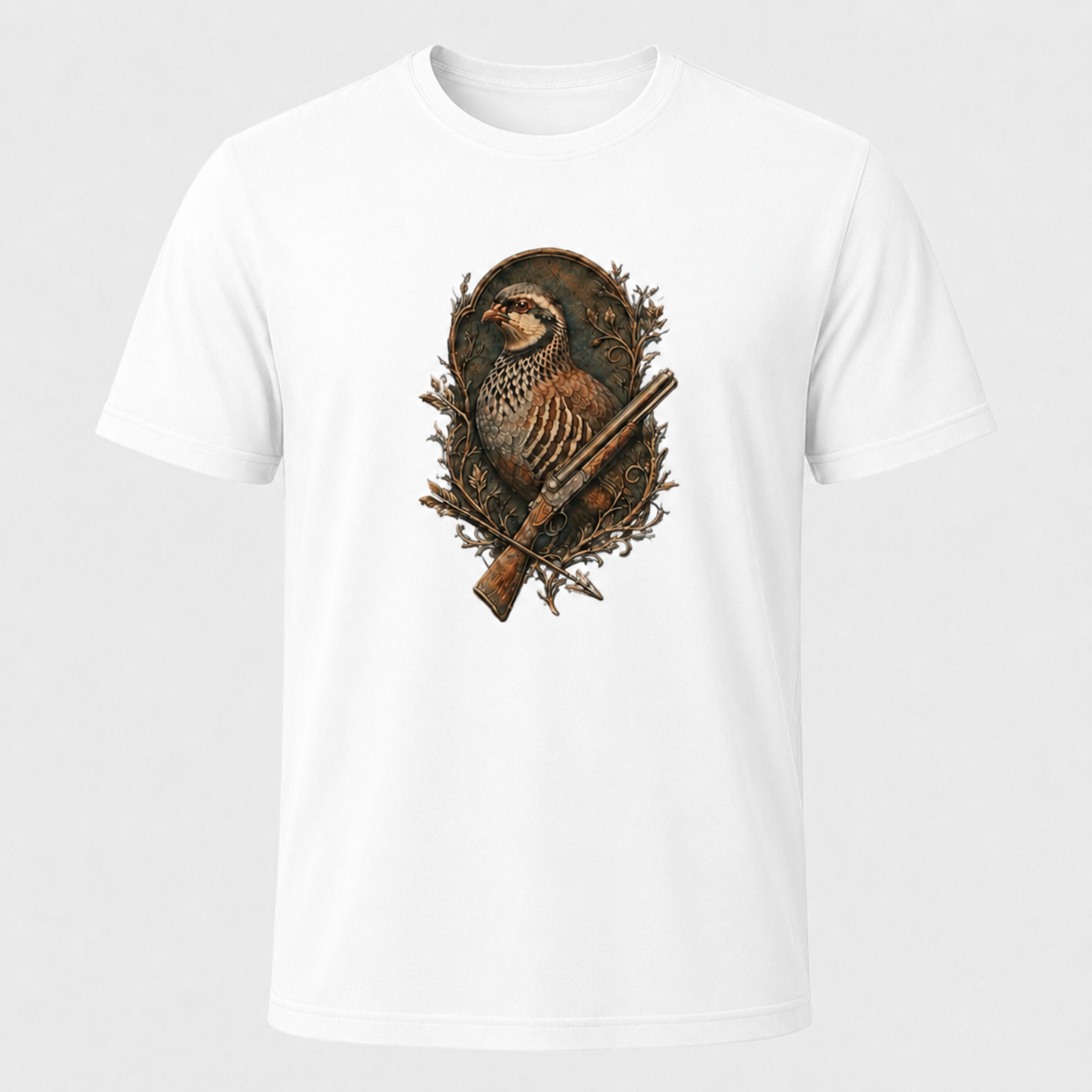 Hardstone Tüfekli Keklik Baskılı %100 Pamuk T-Shirt