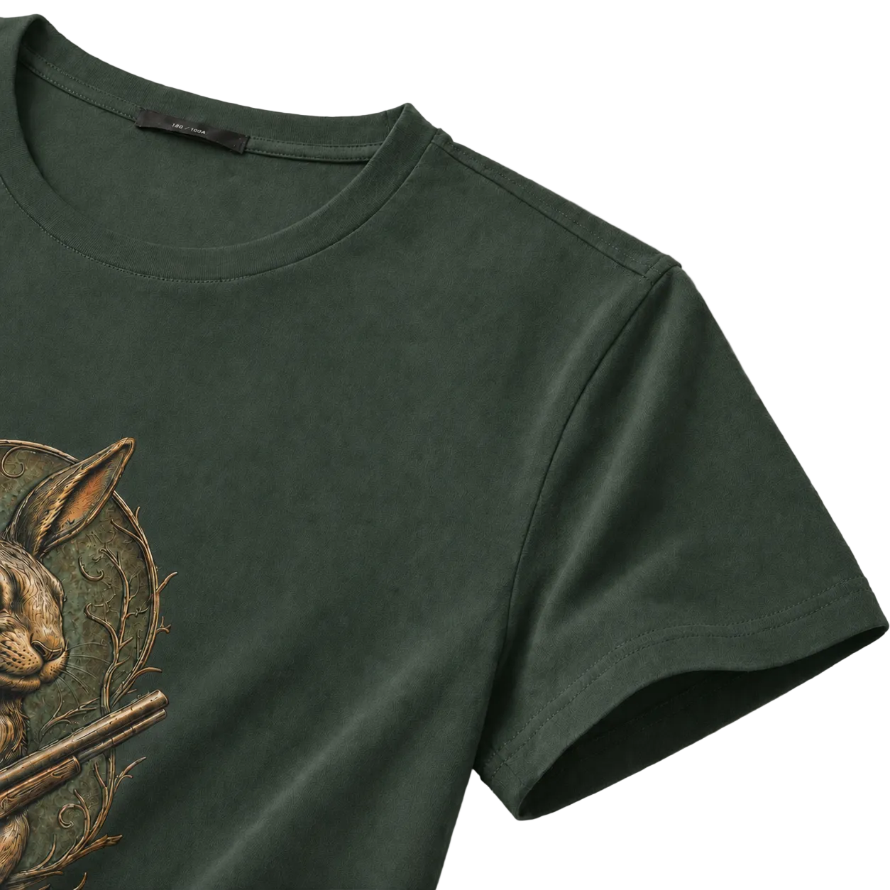 Hardstone Tüfekli Tavşan Baskılı %100 Pamuk T-Shirt ürün detay görseli