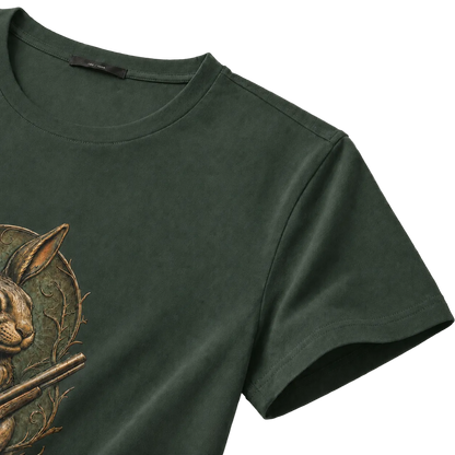 Hardstone Tüfekli Tavşan Baskılı %100 Pamuk T-Shirt ürün detay görseli
