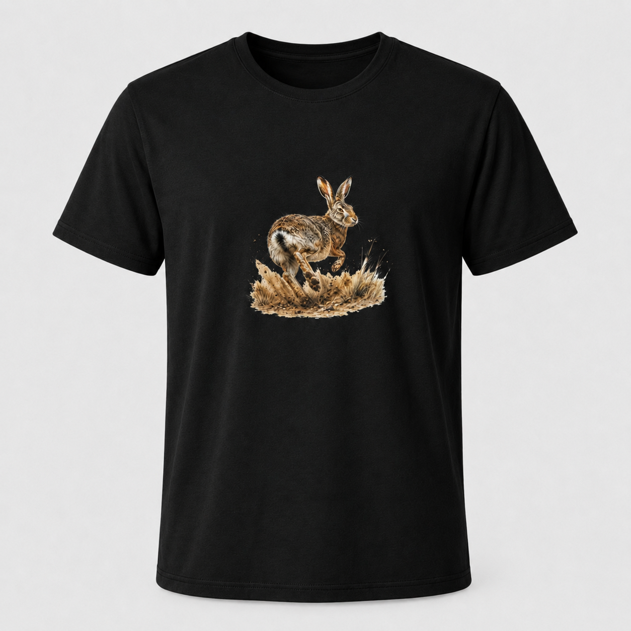 Hardstone Koşan Tavşan Baskılı %100 Pamuk T-Shirt