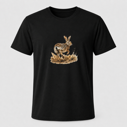 Hardstone Koşan Tavşan Baskılı %100 Pamuk T-Shirt