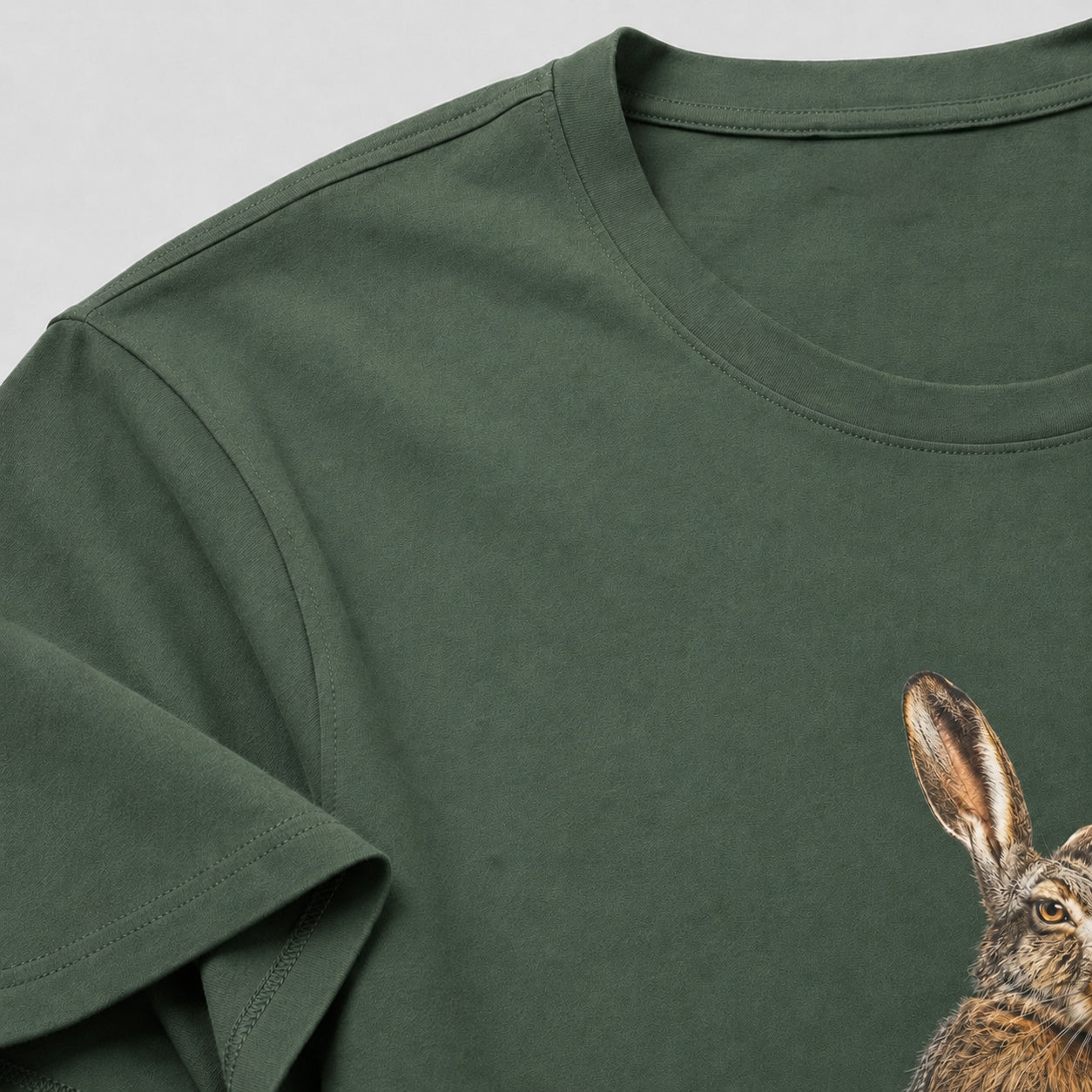 Hardstone Yabani Tavşan Baskılı %100 Pamuk T-Shirt baskı ve kumaş detay görseli