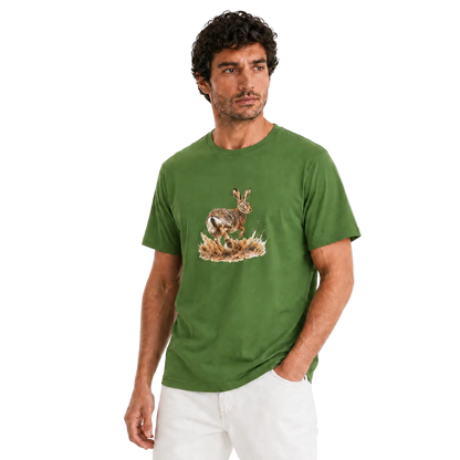 Hardstone Koşan Tavşan Baskılı %100 Pamuk T-Shirt model üzerinde görünüm