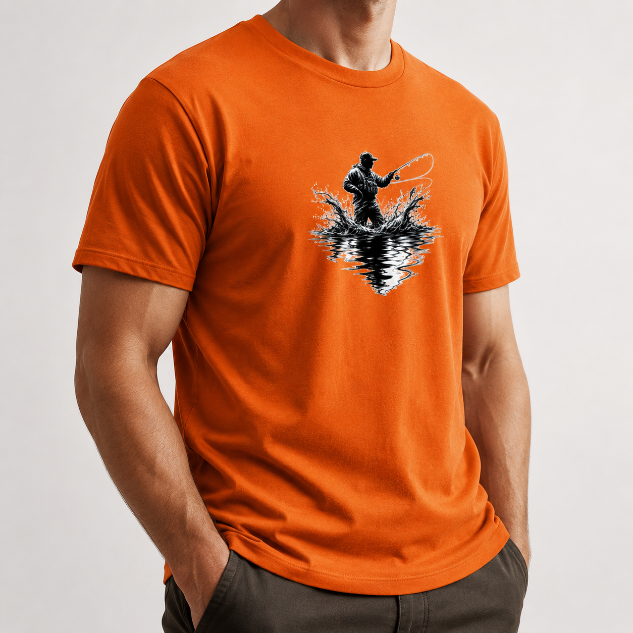 Hardstone At-Çek Balıkçı Baskılı %100 Pamuk T-Shirt