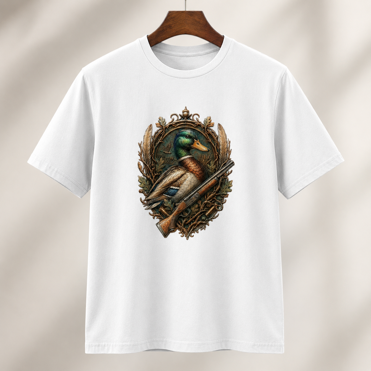 Hardstone Yeşilbaş Ördek Baskılı %100 Pamuk T-Shirt