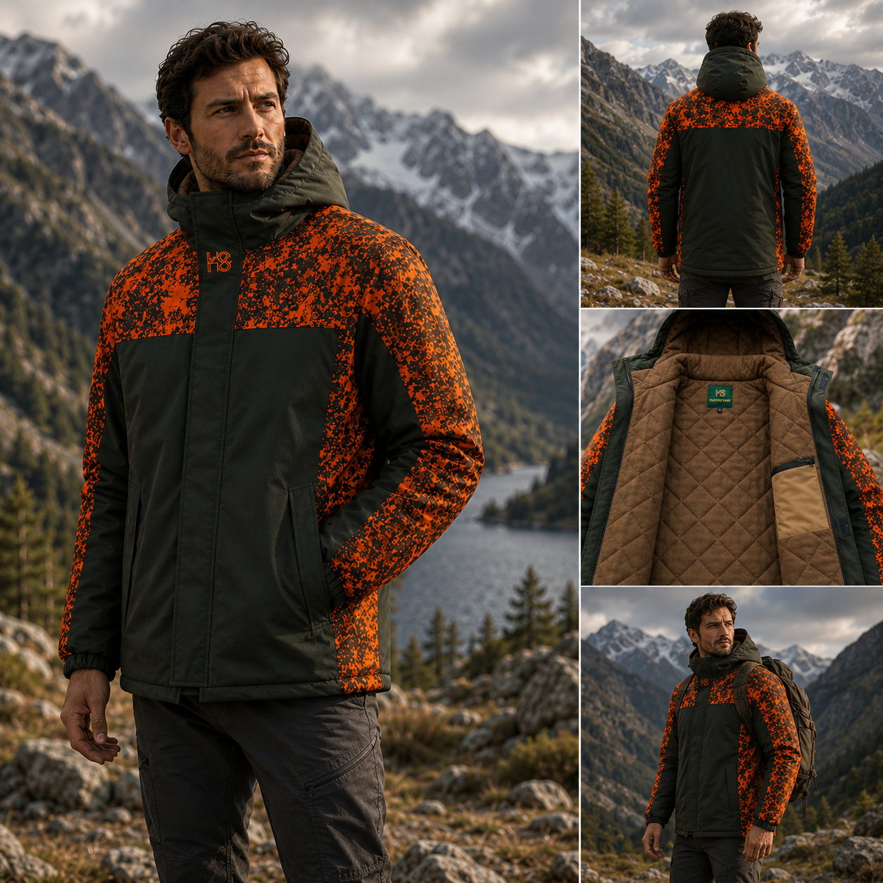 Hardstone Neon / Haki Dijital Kamuflaj Mont