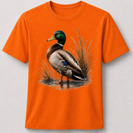 Hardstone Klasik Yeşilbaş Ördek Baskılı %100 Pamuk T-Shirt
