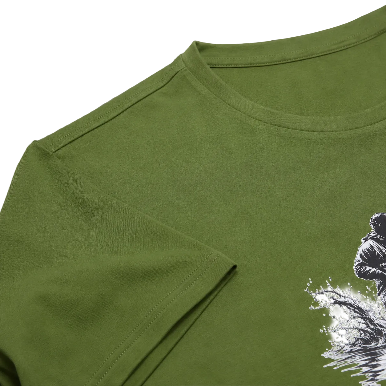 Hardstone At-Çek Balıkçı Baskılı %100 Pamuk T-Shirt ürün detay görseli