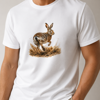 Hardstone Koşan Tavşan Baskılı %100 Pamuk T-Shirt