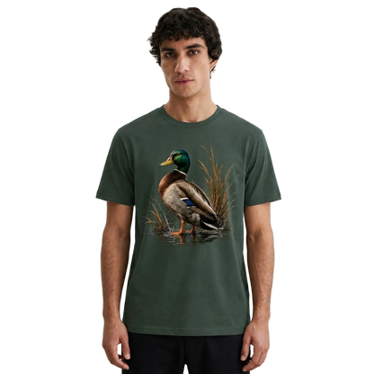 Hardstone Klasik Yeşilbaş Ördek Baskılı %100 Pamuk T-Shirt model üzerinde görünüm