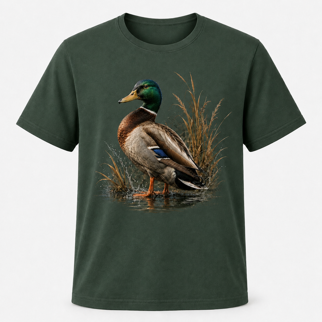 Hardstone Klasik Yeşilbaş Ördek Baskılı %100 Pamuk T-Shirt ürün ana görseli